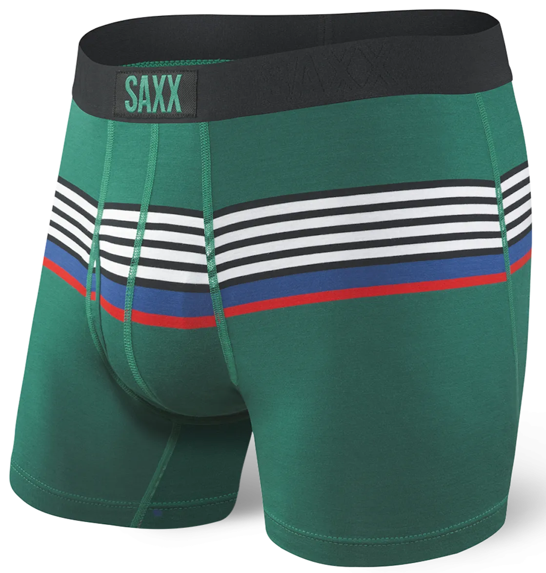 SAXX Ultra Boxer Fly Green Regatta Stripe