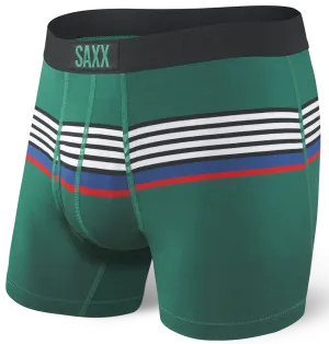 SAXX Ultra Boxer Fly Green Regatta Stripe