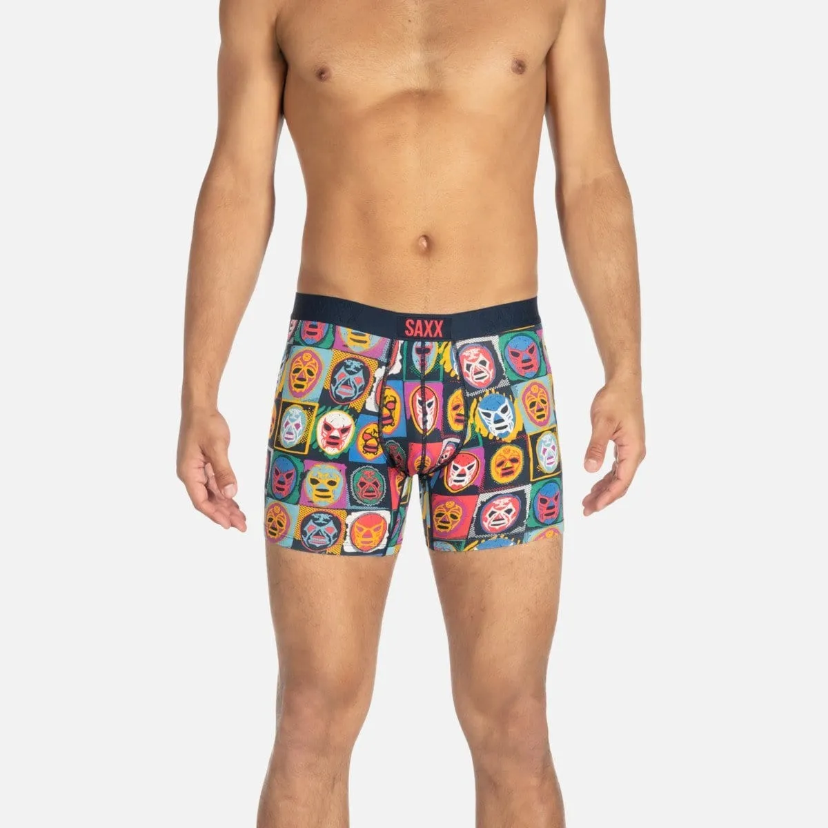 Saxx Vibe Boxers - Navy Lucha Libre