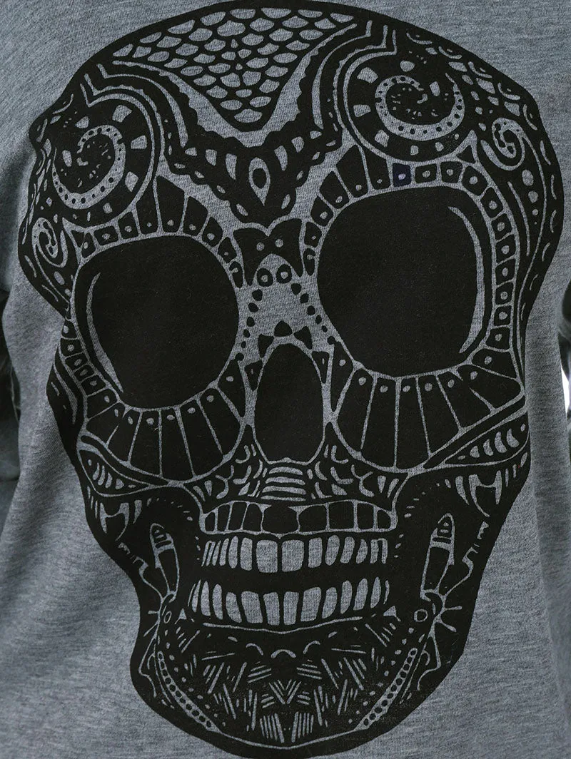 Skull Oversized Hooded Pullover - Hoodies Autumn 2018