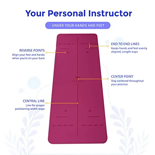 SOLARA Premium Yoga Mat for Women Large, Eco Friendly Non Slip Yoga Mat for Women 6 feet, Non Slip Surface and Optimal Cushioning,72"x 26" | eBook 50 videos included (Fandango Pink & Light Pink)