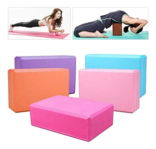 SOPTOOL Non Toxic Set of 2 Yoga Block Non Slip Yoga Brick Sports Fitness Workout Pilates Brick for Exercise, Yoga, Meditation, Home Gym Workout Exercise Tool Stretching aid for Body Fitness