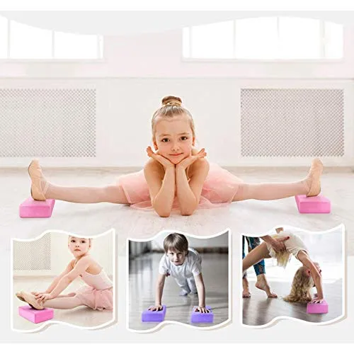 SOPTOOL Non Toxic Set of 2 Yoga Block Non Slip Yoga Brick Sports Fitness Workout Pilates Brick for Exercise, Yoga, Meditation, Home Gym Workout Exercise Tool Stretching aid for Body Fitness