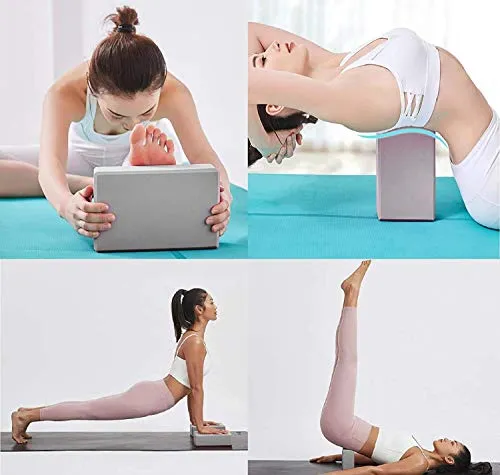 SOPTOOL Non Toxic Set of 2 Yoga Block Non Slip Yoga Brick Sports Fitness Workout Pilates Brick for Exercise, Yoga, Meditation, Home Gym Workout Exercise Tool Stretching aid for Body Fitness