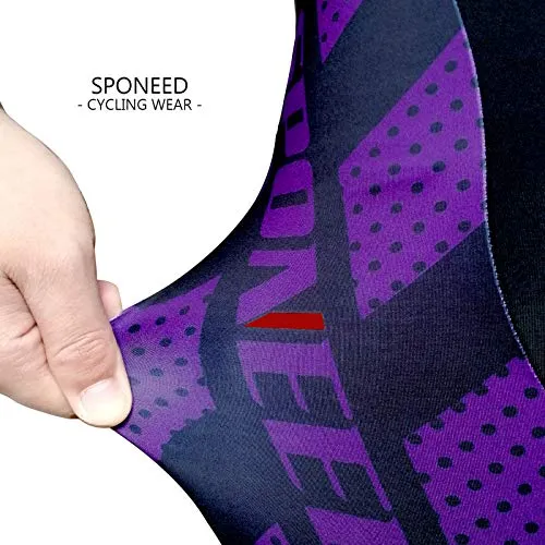 sponeed Cycle Shorts Padded Men Moisture Wicking Bike Sportswear Half Pants Padded US L Deep Purple
