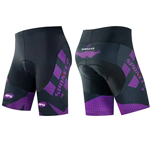 sponeed Cycle Shorts Padded Men Moisture Wicking Bike Sportswear Half Pants Padded US L Deep Purple