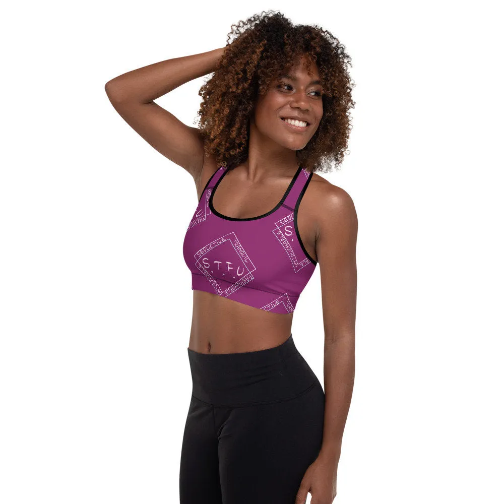 S.T.F.U Diamond Padded Sports Bra - Purple