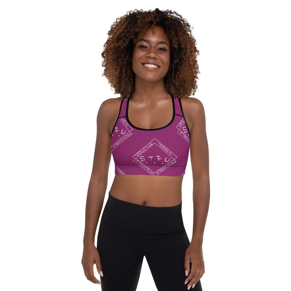 S.T.F.U Diamond Padded Sports Bra - Purple