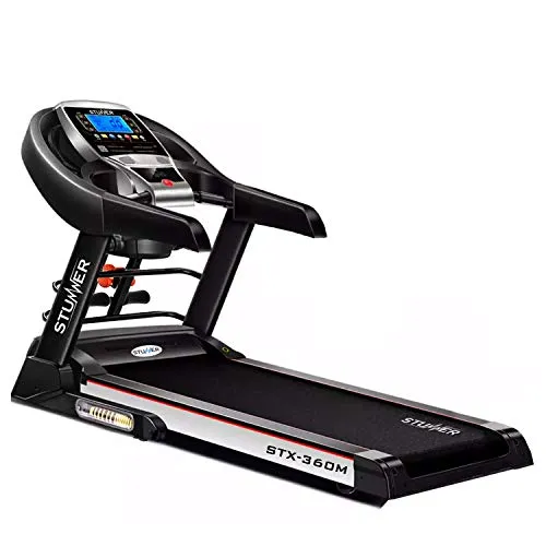 Stunner Fitness STX-360M Multi Functional 2.0 HP (4.0HP Peak) Motorized Treadmill with Auto Lubrication System, MP3, Smart Phone App for Cardio Workout at Home (Free Installation Assistance)