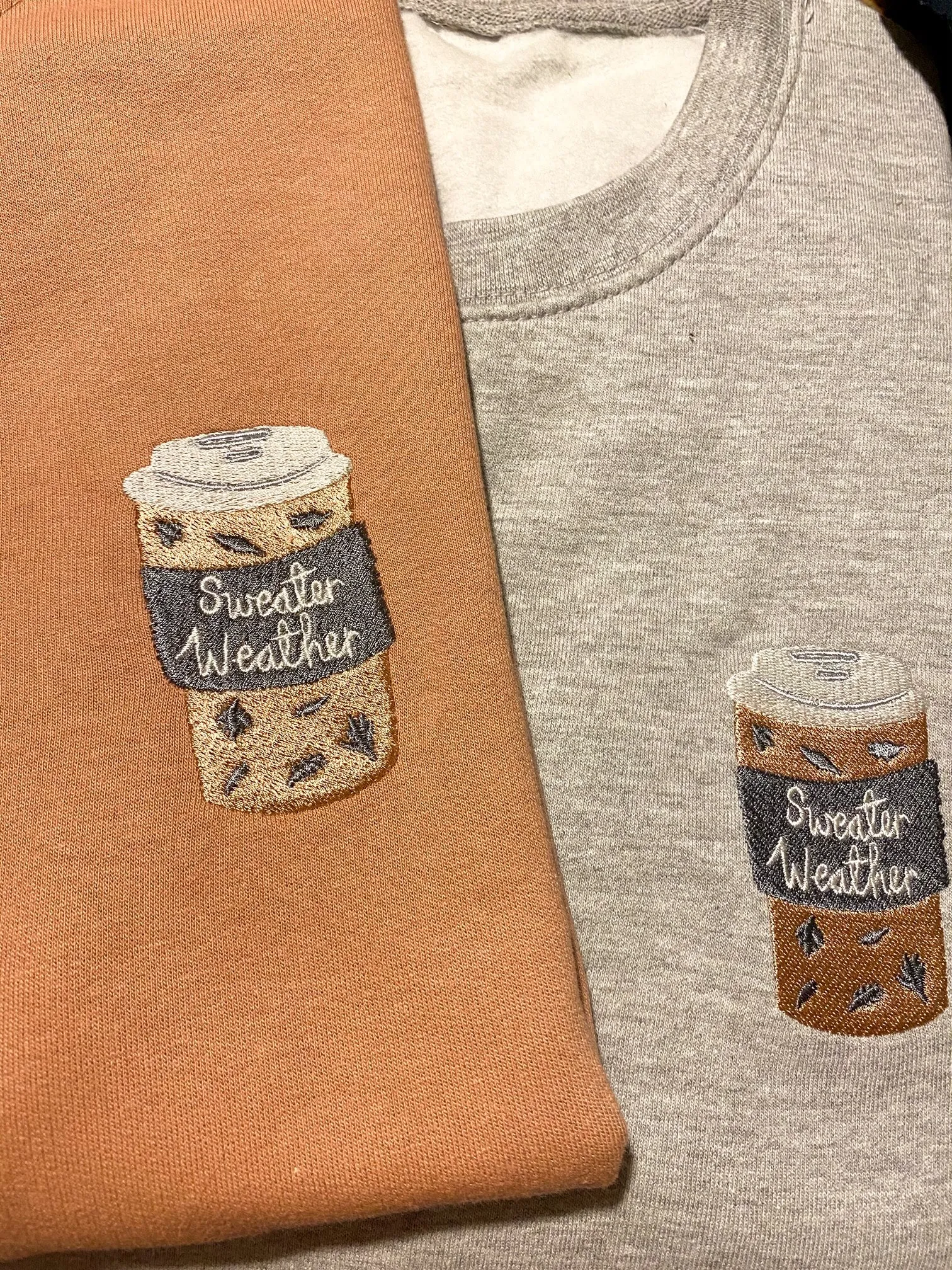 Sweater Weather Coffee Cup Embroidered Sweatshirt