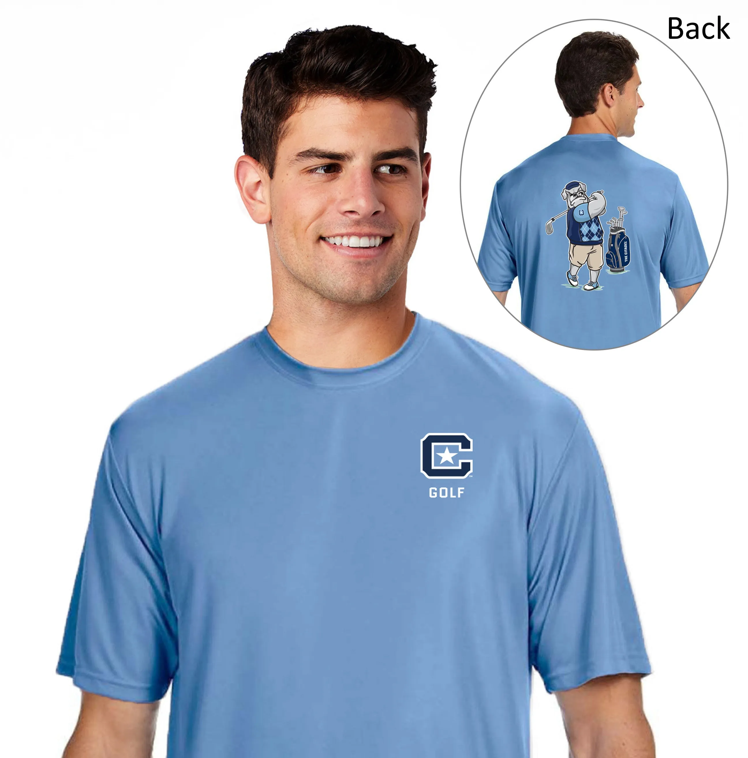 The Citadel, Golfing Spike, Club Sports Men's Golf, Performance T-Shirt