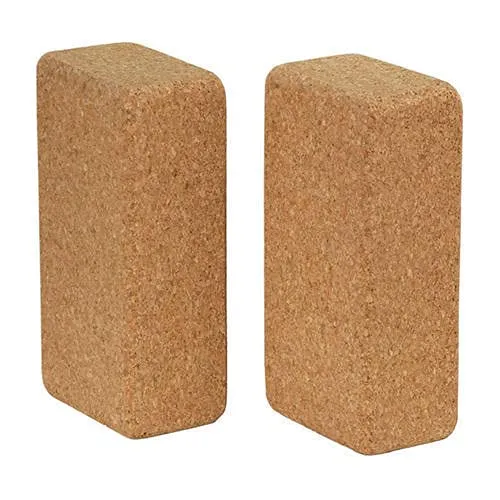 The Yogis™ Cork Yoga Block [[ Set of -2]] Free Yoga Belt 9" x 5" x 3"