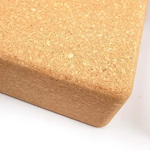 The Yogis™ Cork Yoga Block [[ Set of -2]] Free Yoga Belt 9" x 5" x 3"