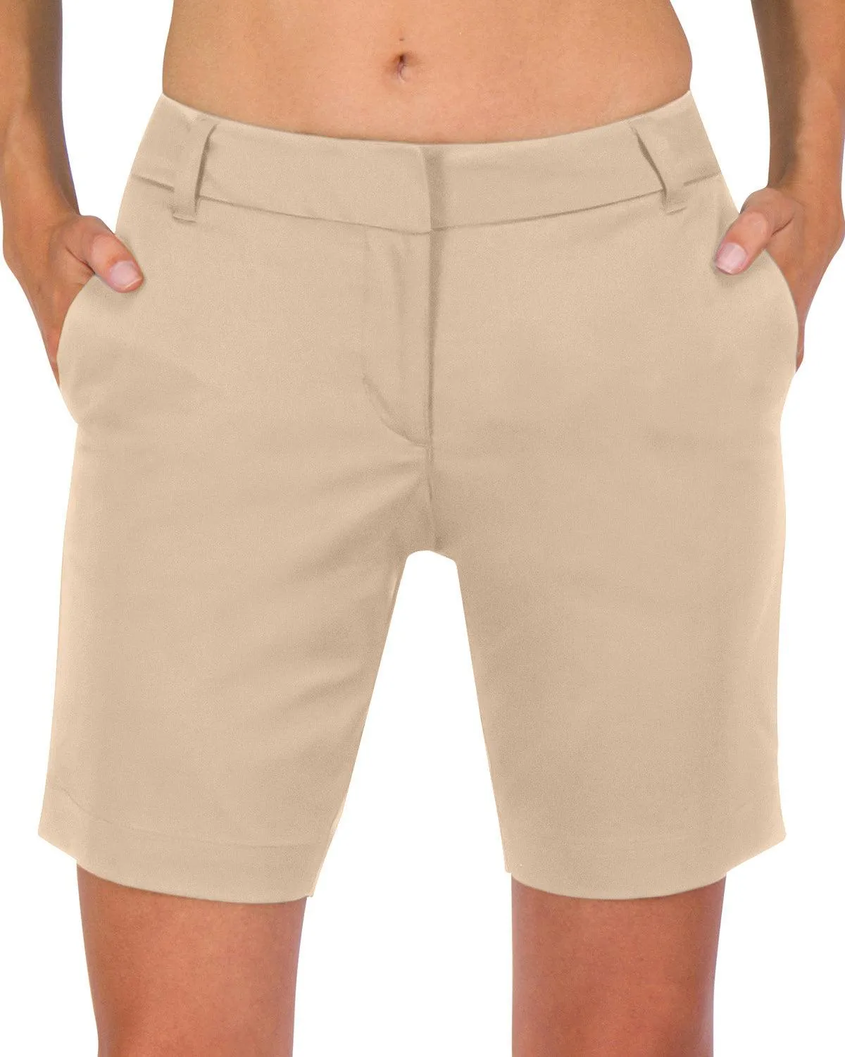 Three Sixty Six Womens Bermuda Golf Shorts - Quick Dry Active Shorts with Pockets, Athletic and Breathable - 8 ½ Inch Inseam