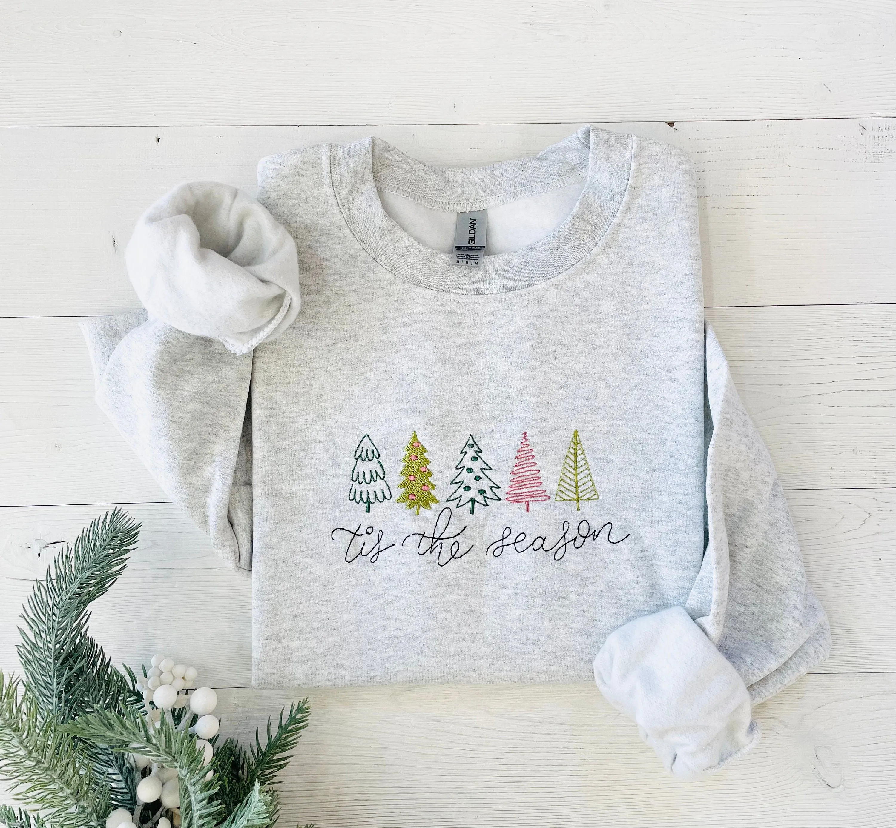 Tis The Season Embroidered Christmas Crewneck