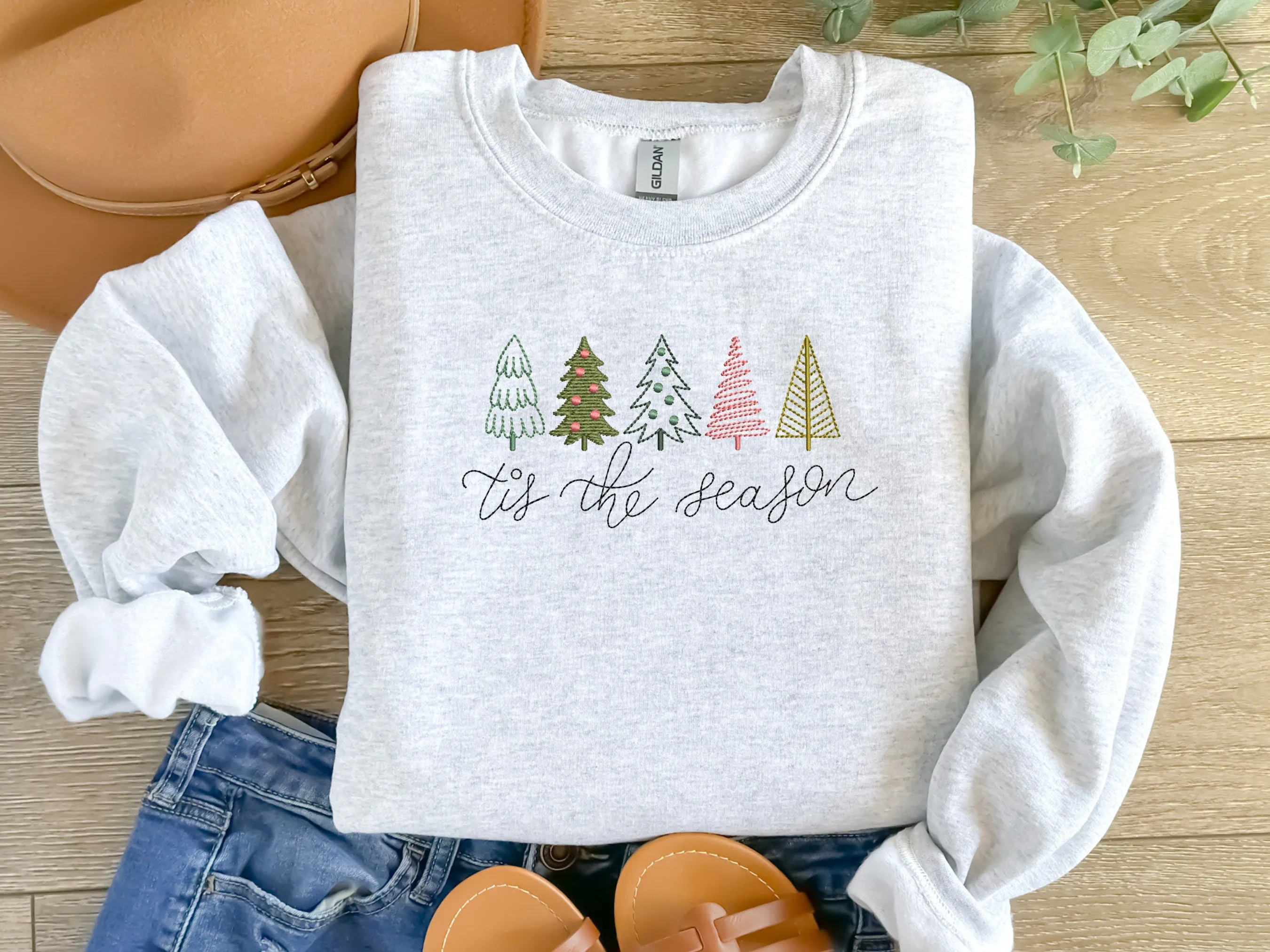 Tis The Season Embroidered Christmas Crewneck