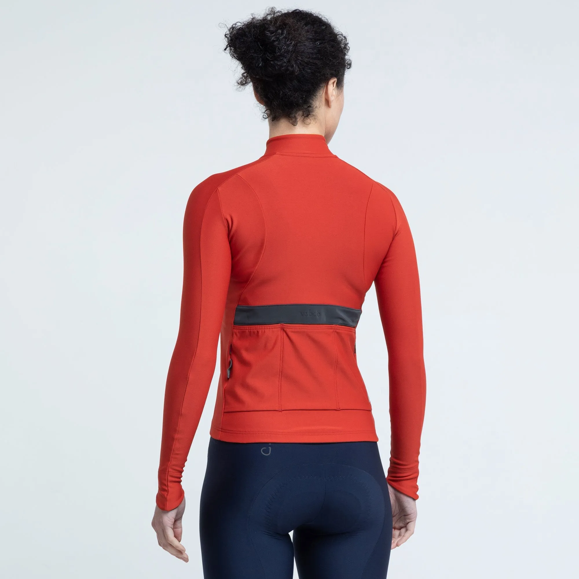 VELOCIO WOMENS JERSEY THERMAL LONG SLEEVE DARK RED