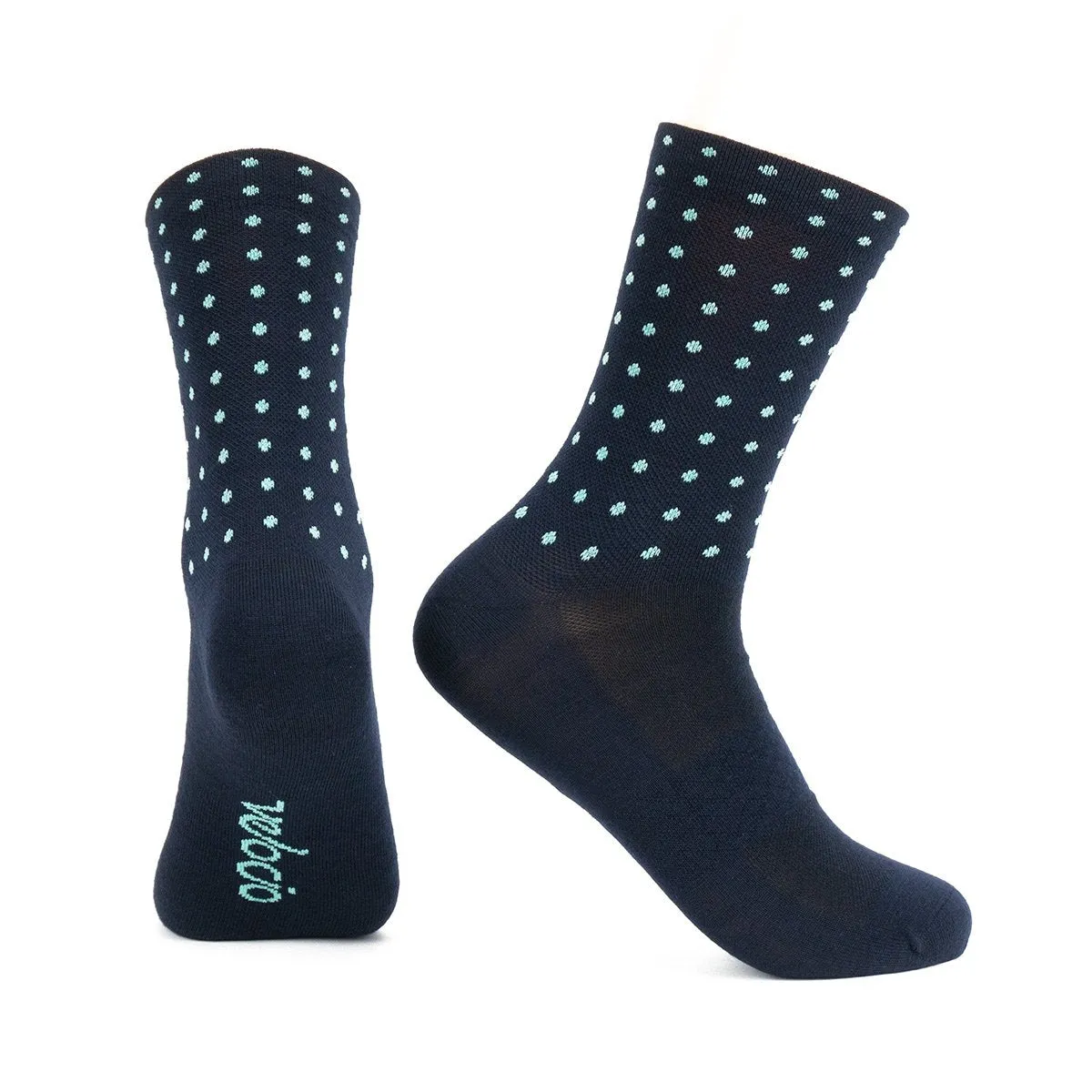 VELOCIO WOOL SOCKS GRID DOT SIGNATURE WARMER NAVY
