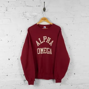 Vintage Alpha Omega Sweatshirt - Red - L