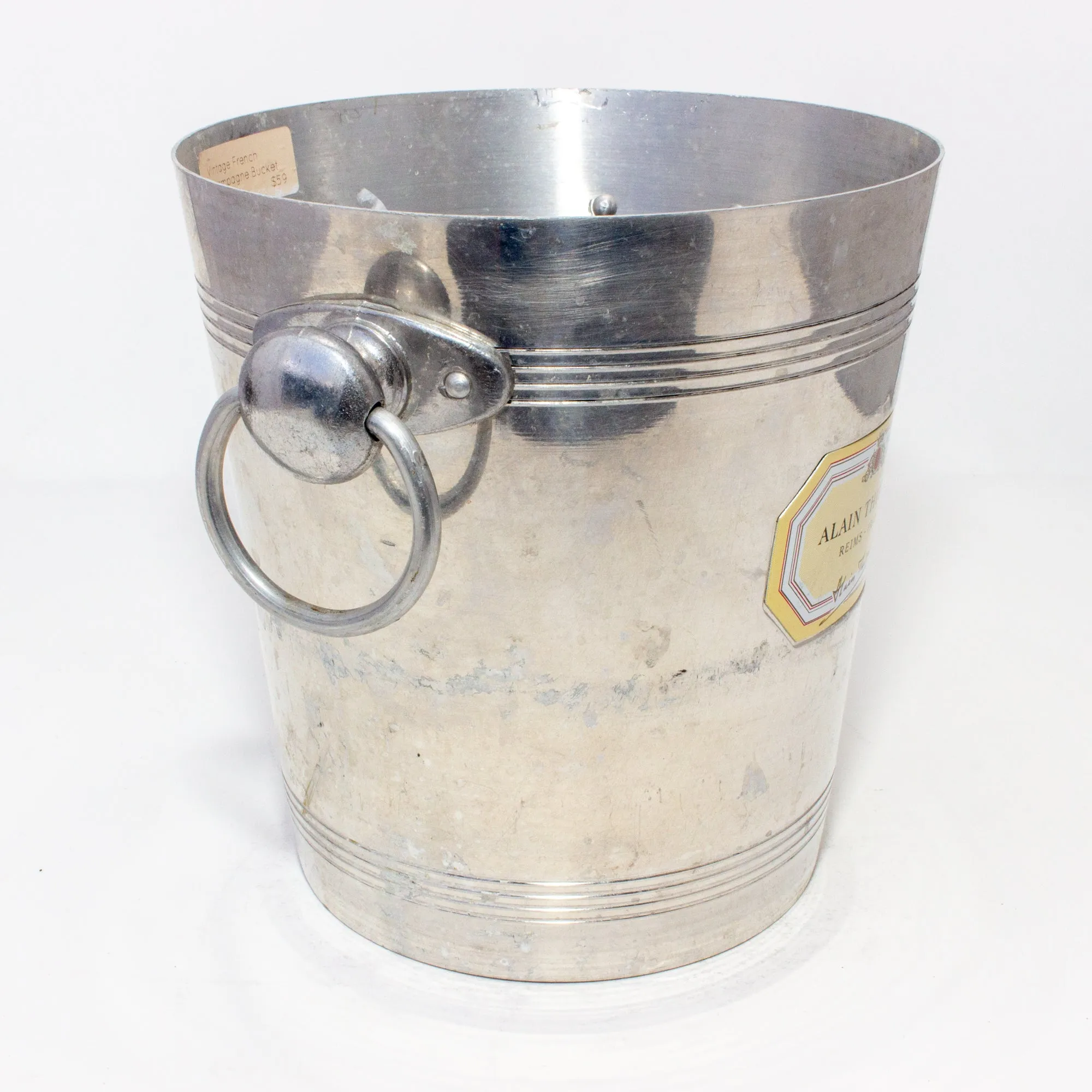 Vintage French Metal Ice Bucket | Alain Thienot Label