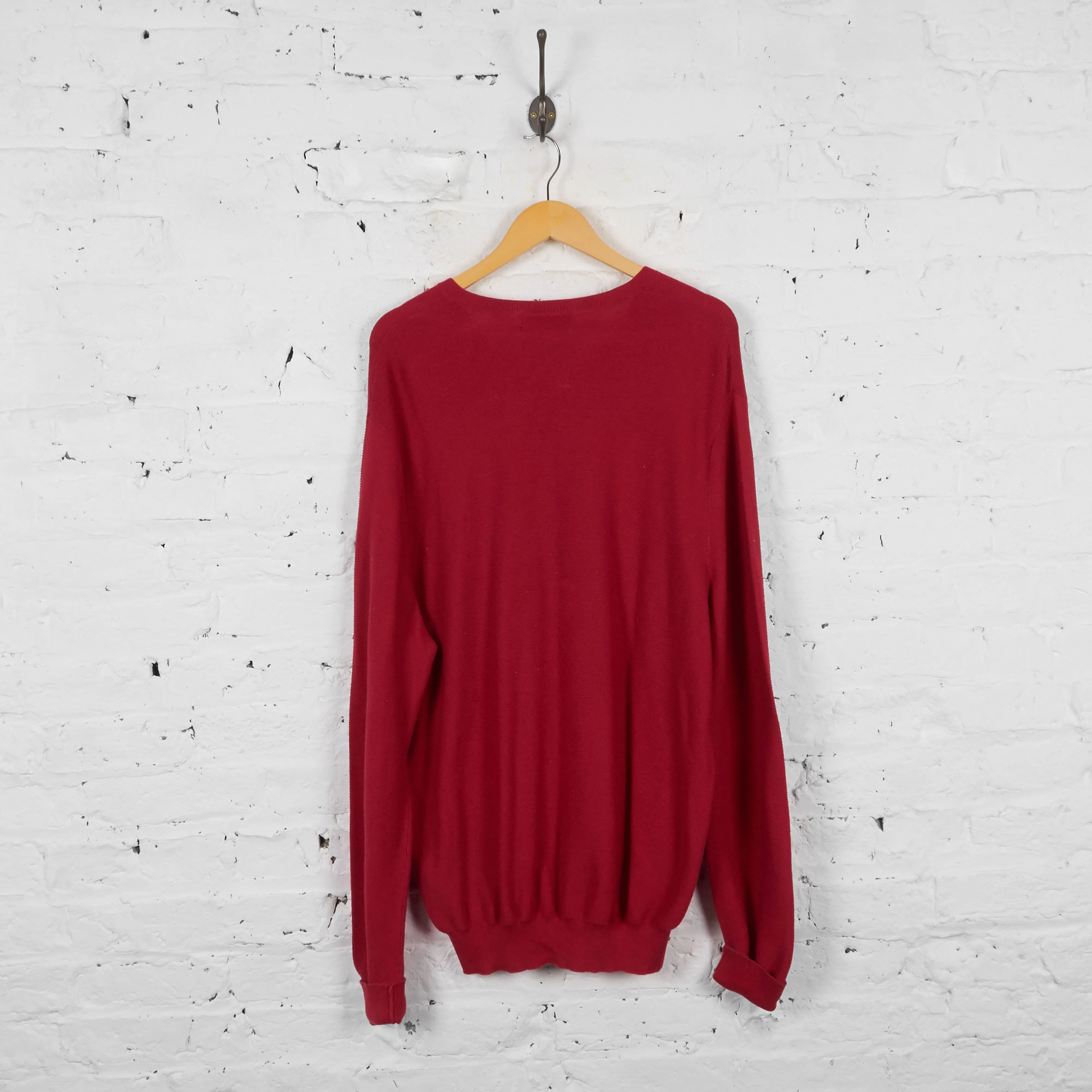 Vintage Ralph Lauren Golf Polo Jumper - Red - XL