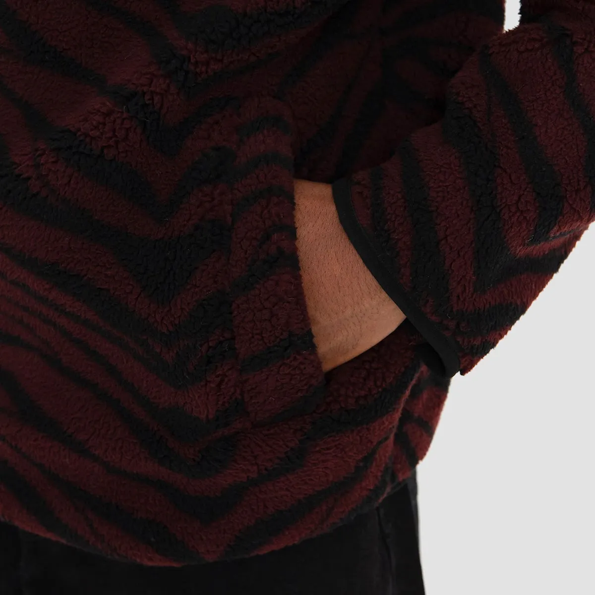 Volcom Muzzer Fuzzar Earth Tripper Zip Sweatshirt Bitter Chocolate