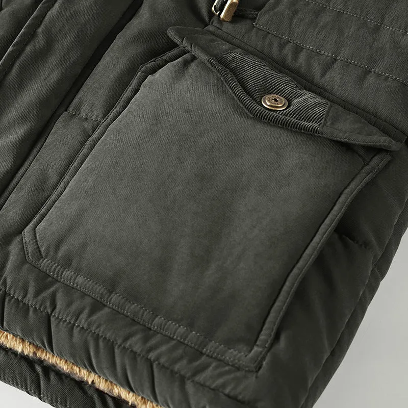 West Louis™ Windbreaker Male Multi-Pocket Parka