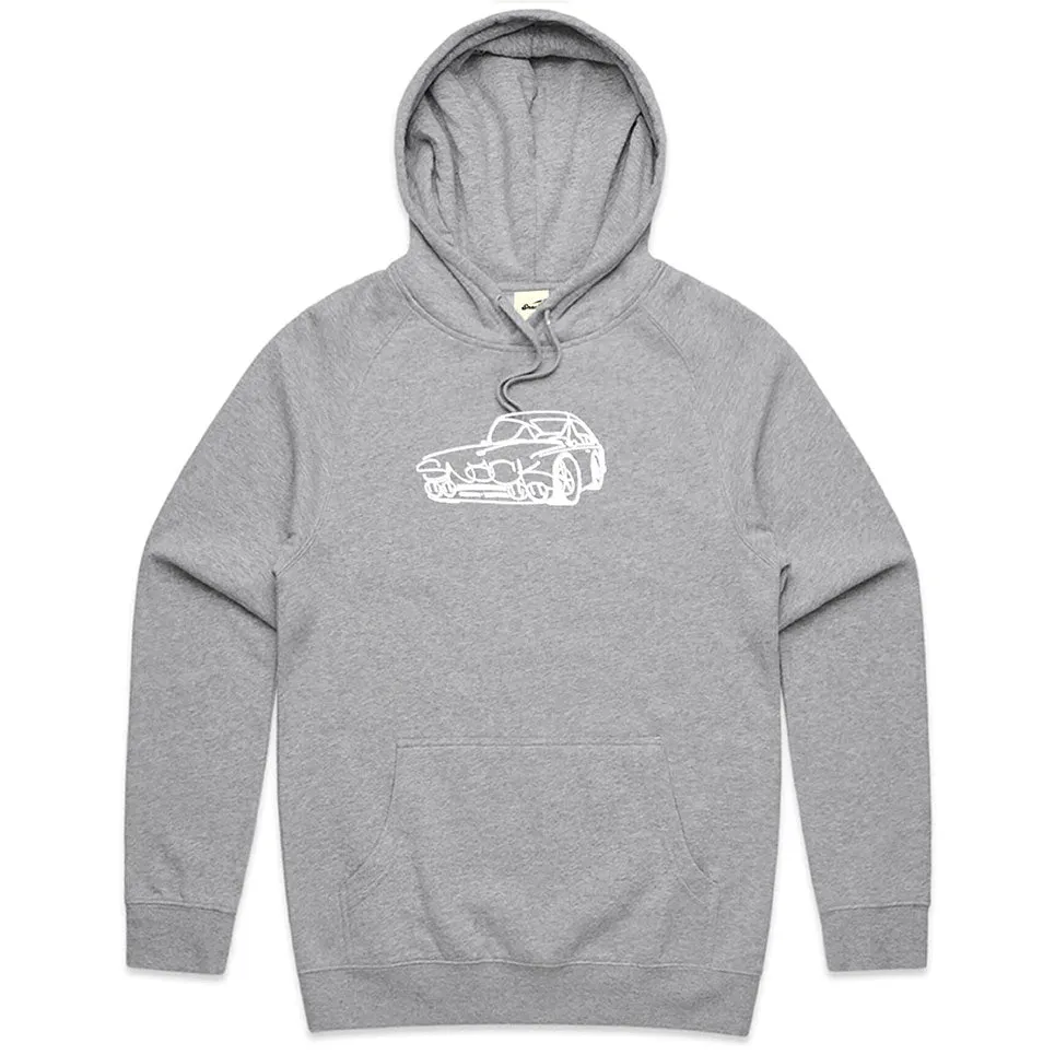 WHIP EMBROIDERED HOODIE - HEATHER GREY