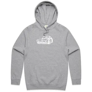 WHIP EMBROIDERED HOODIE - HEATHER GREY