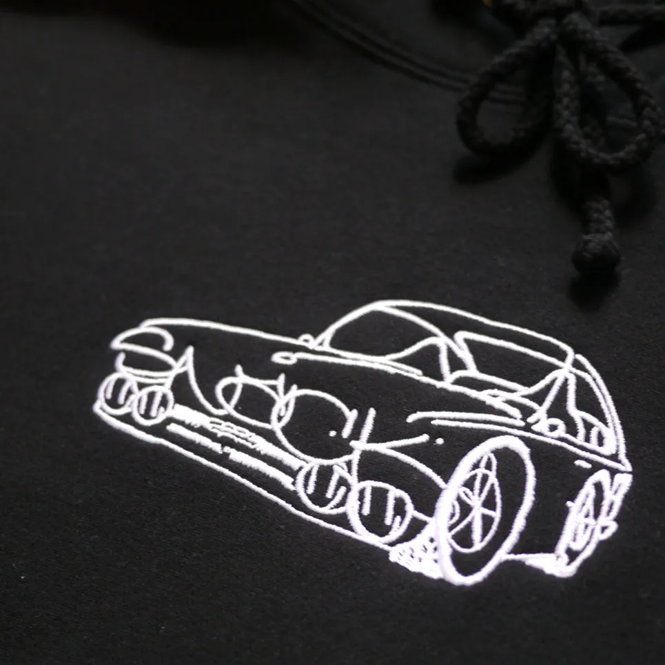 WHIP EMBROIDERED HOODIE - HEATHER GREY