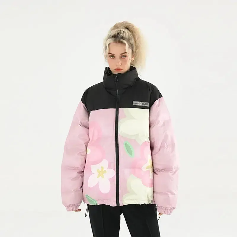 Wildflower Print Cotton Padded Jacket