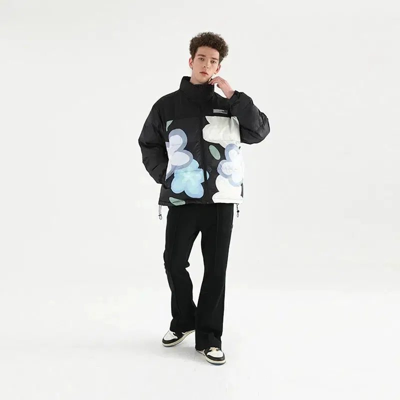 Wildflower Print Cotton Padded Jacket