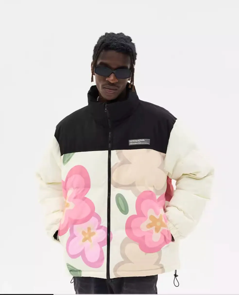 Wildflower Print Cotton Padded Jacket