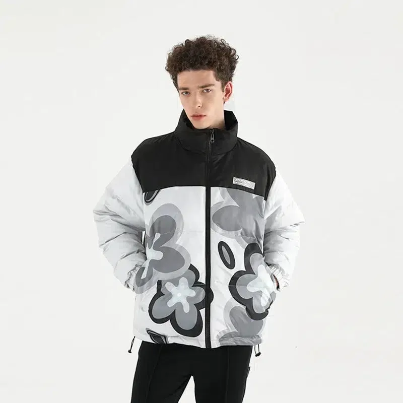 Wildflower Print Cotton Padded Jacket