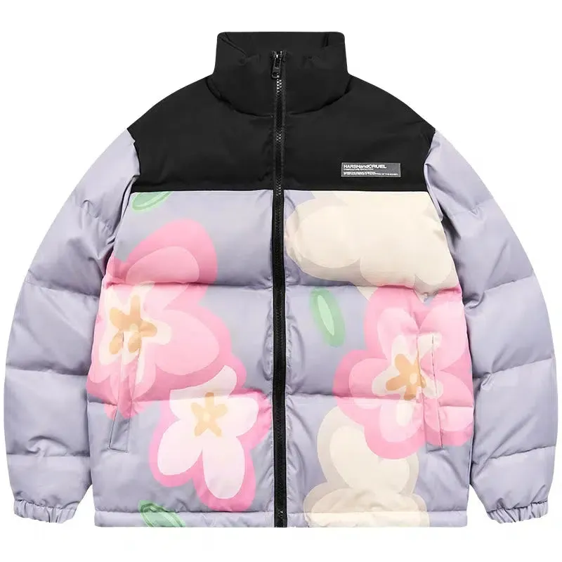 Wildflower Print Cotton Padded Jacket