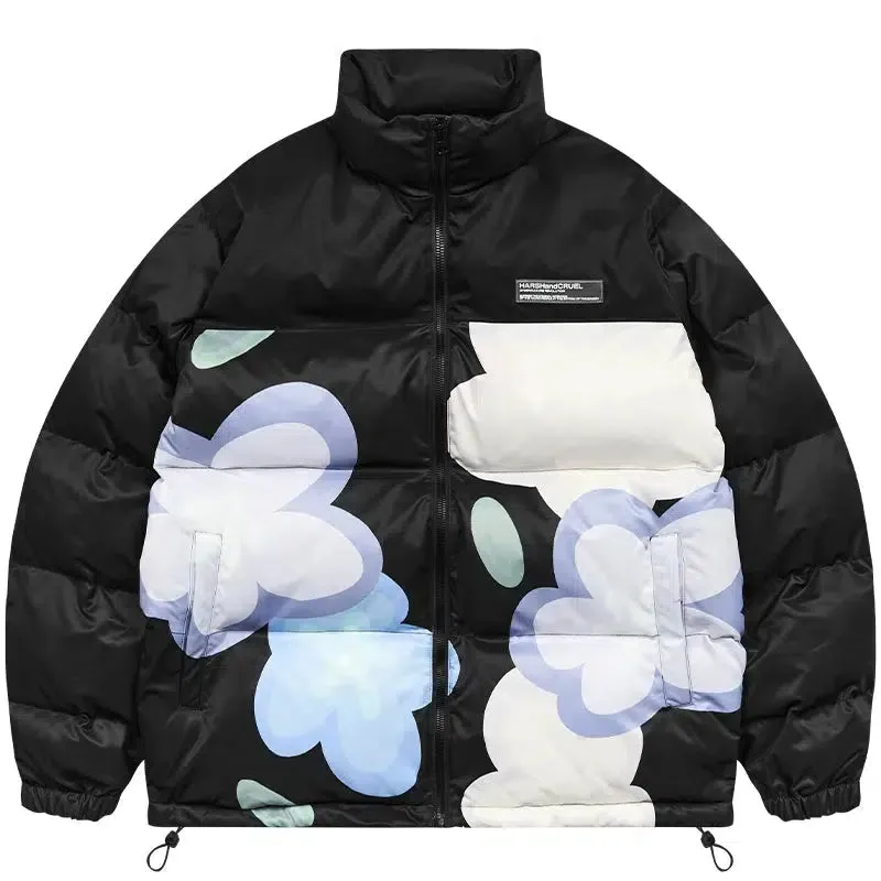 Wildflower Print Cotton Padded Jacket