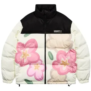 Wildflower Print Cotton Padded Jacket