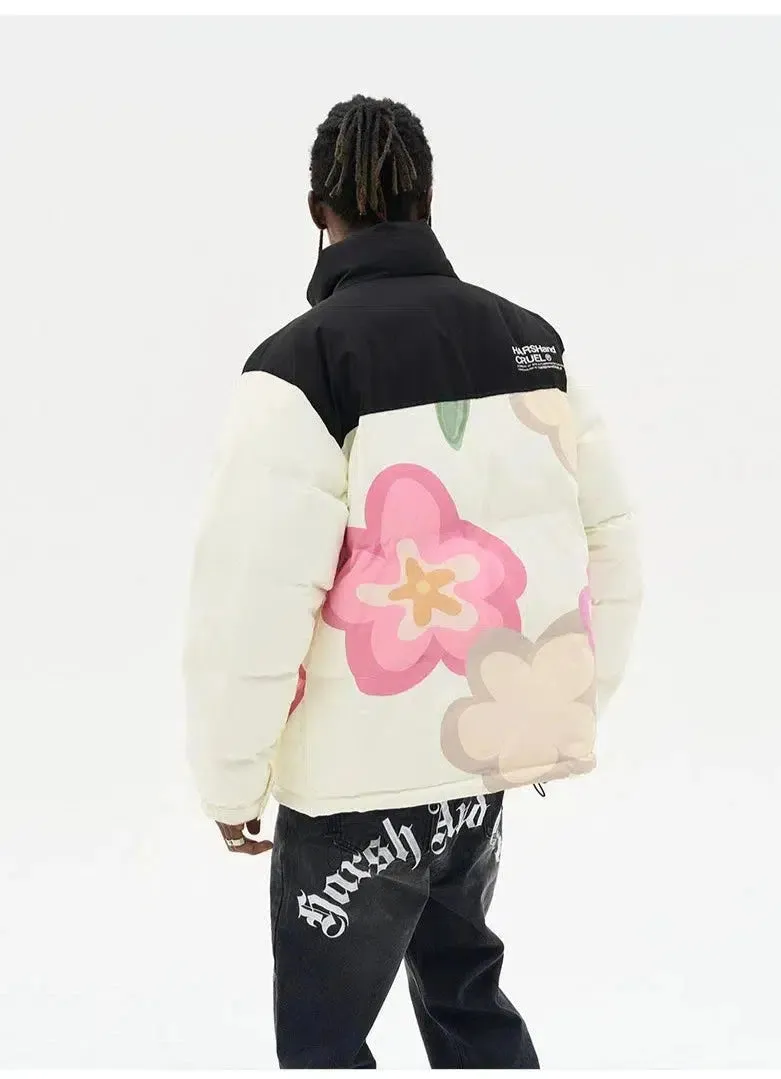 Wildflower Print Cotton Padded Jacket