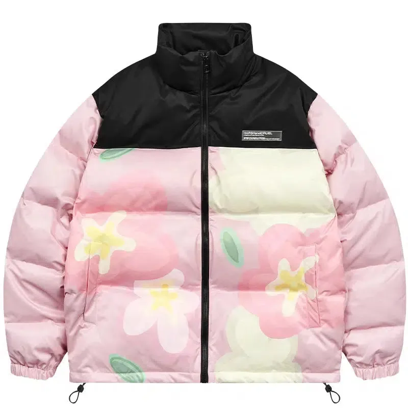 Wildflower Print Cotton Padded Jacket