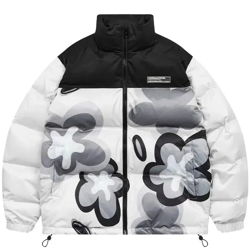 Wildflower Print Cotton Padded Jacket