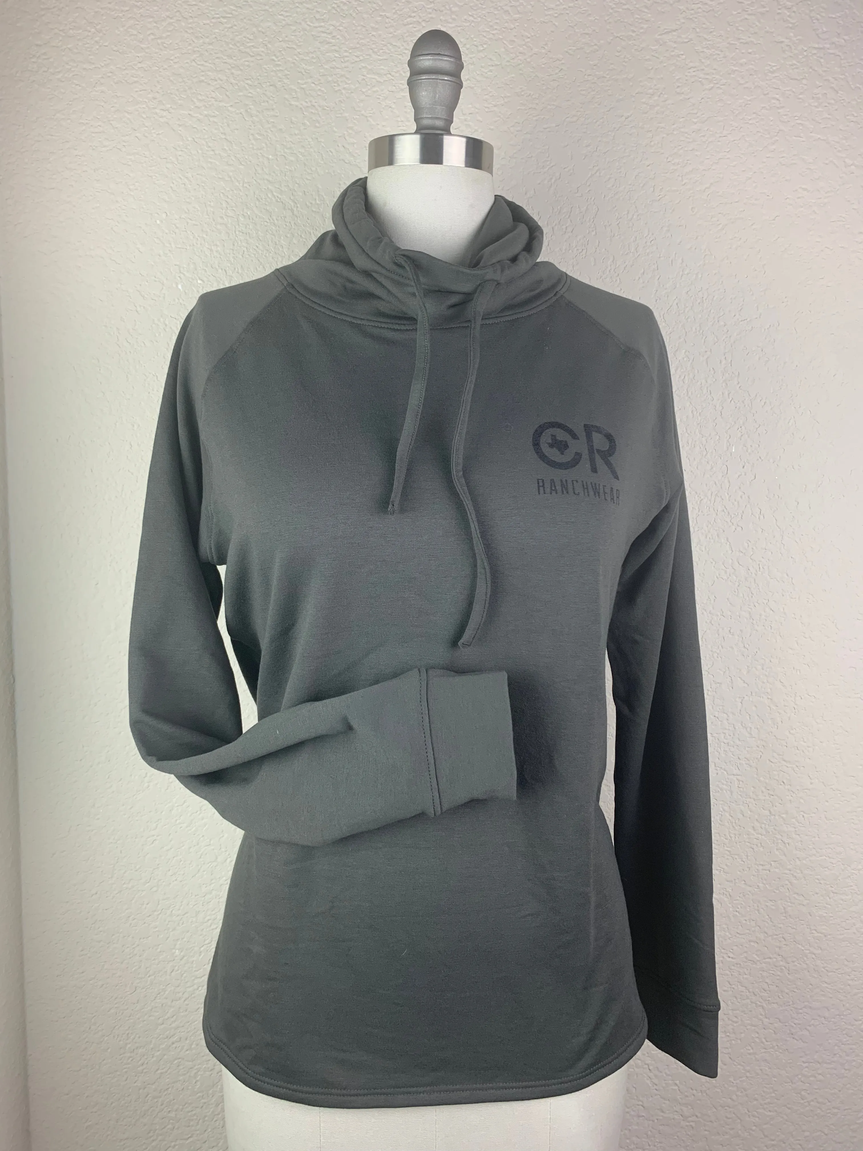 Women's CR Forest Gray Funnel Neck Pullover