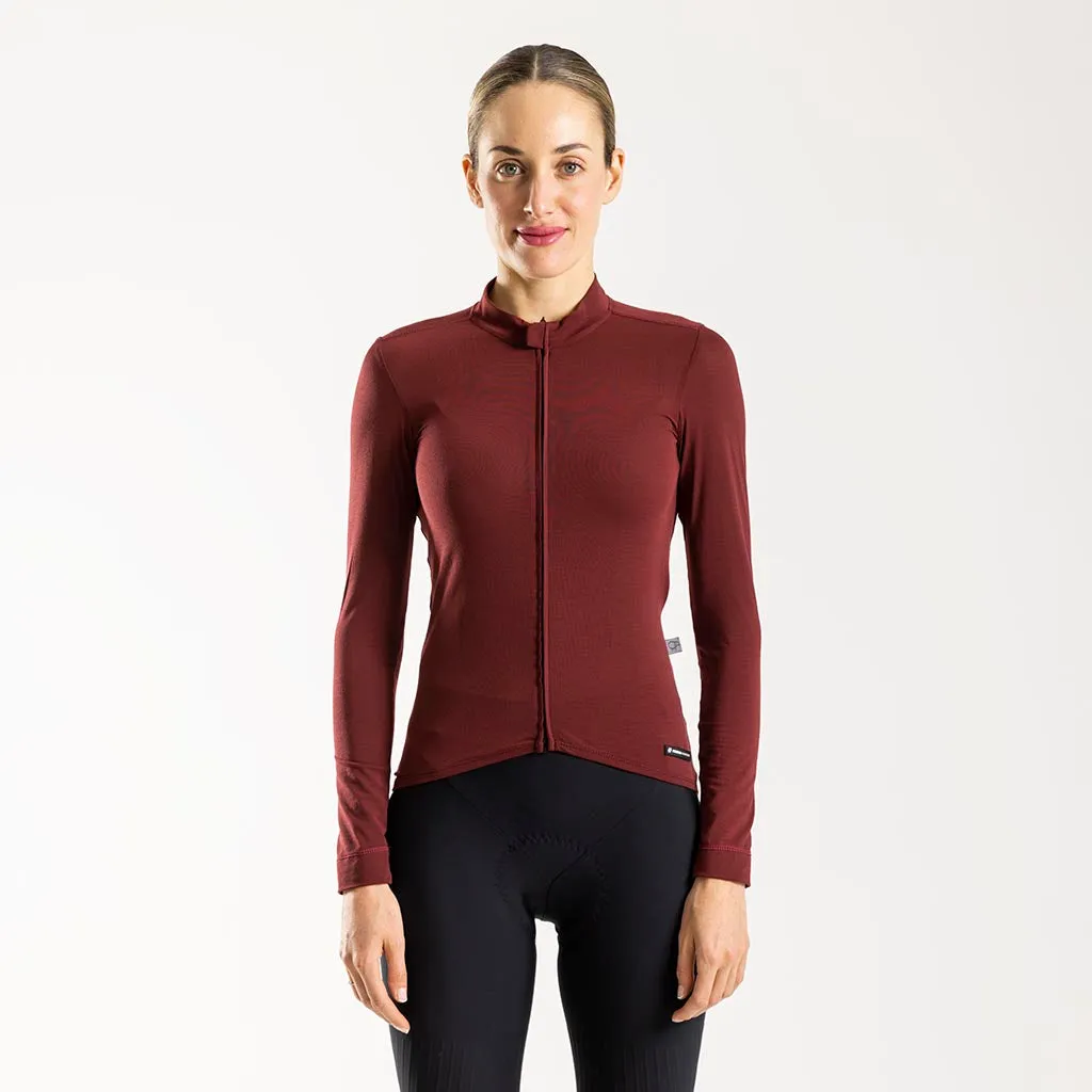 Women's Pecora Long Sleeve Merino Jersey (Bloodstone)