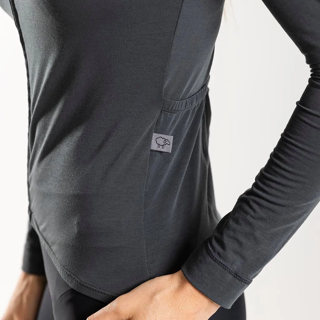 Women's Pecora Long Sleeve Merino Jersey (Charcoal)