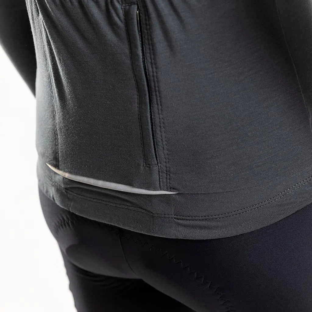 Women's Pecora Long Sleeve Merino Jersey (Charcoal)