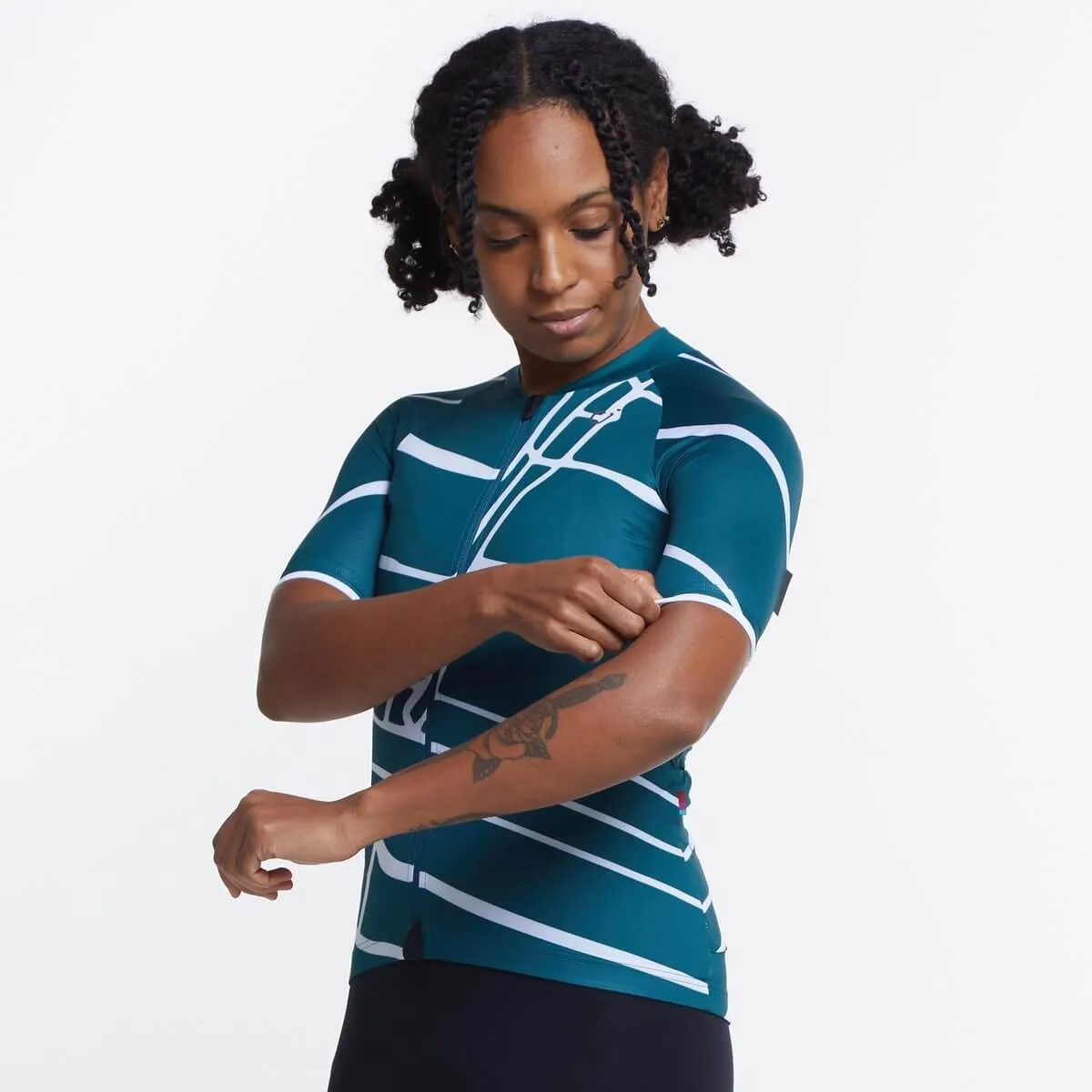 Women's SE Jersey - Deep Sea Block Print