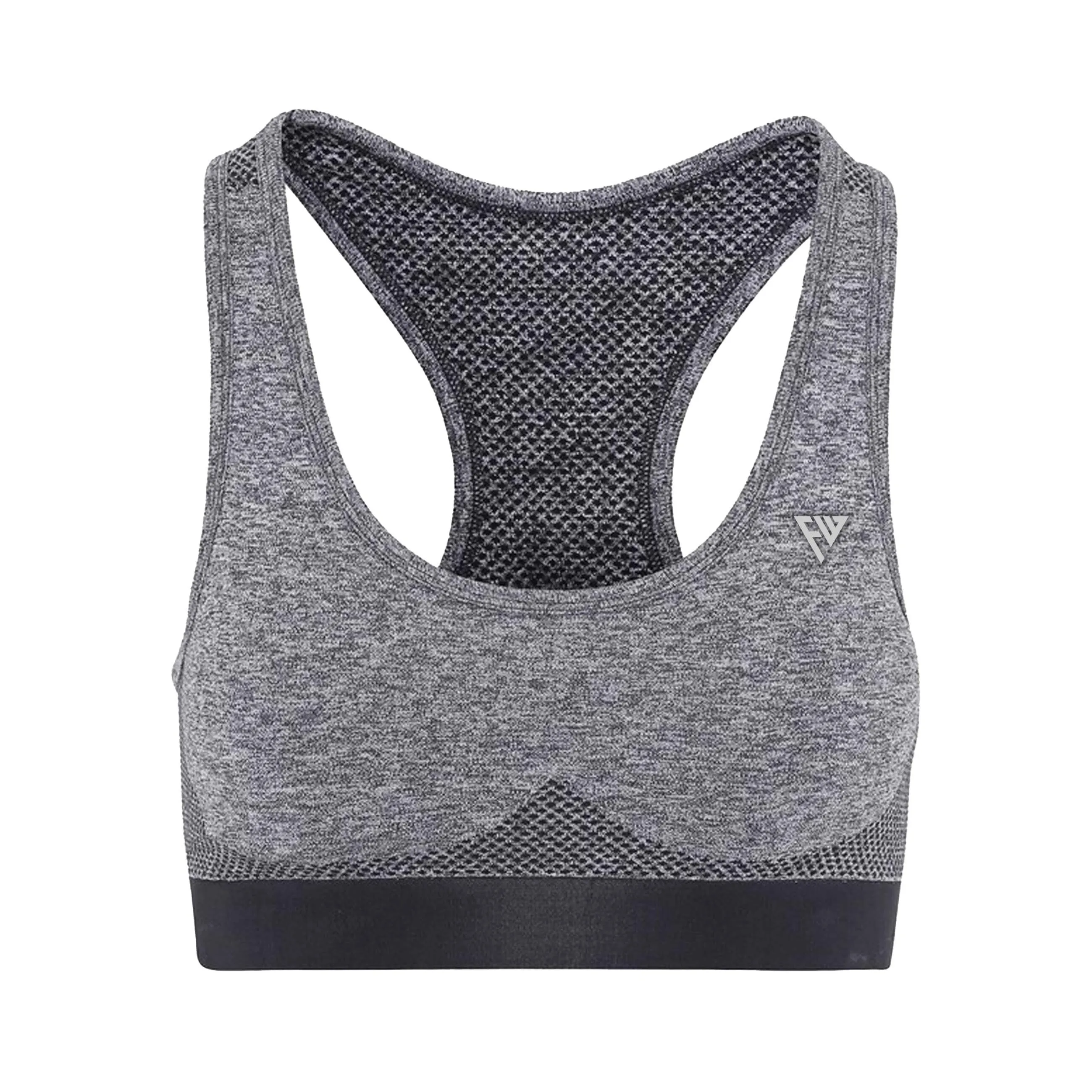 WOMENS SEAMLESS SCULPT BRA CHARCOAL