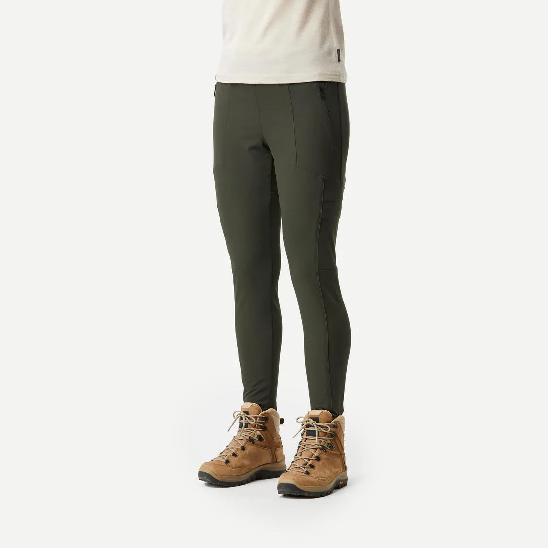 Women's Travel Trekking Reinforced & Multi-Pocket Leggings | TRAVEL 500