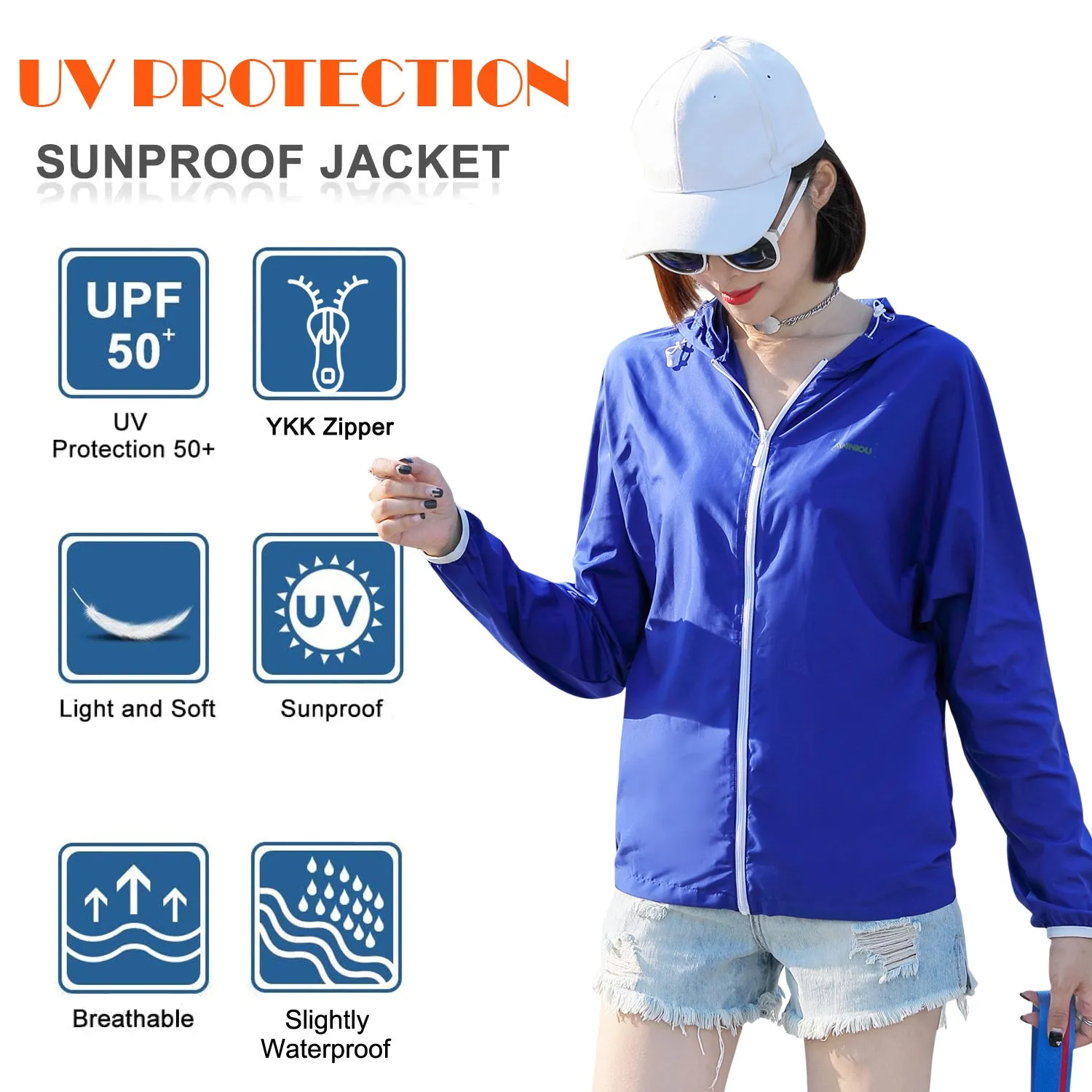 Women's UPF50  Smooth Zipper Quick Dry Sports Jacket