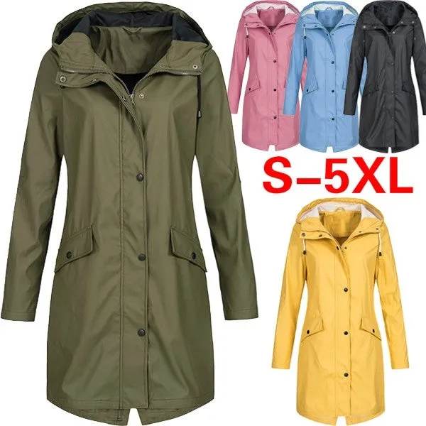 Women's Waterproof RainCoat Jacket Hooded Outdoor Coats