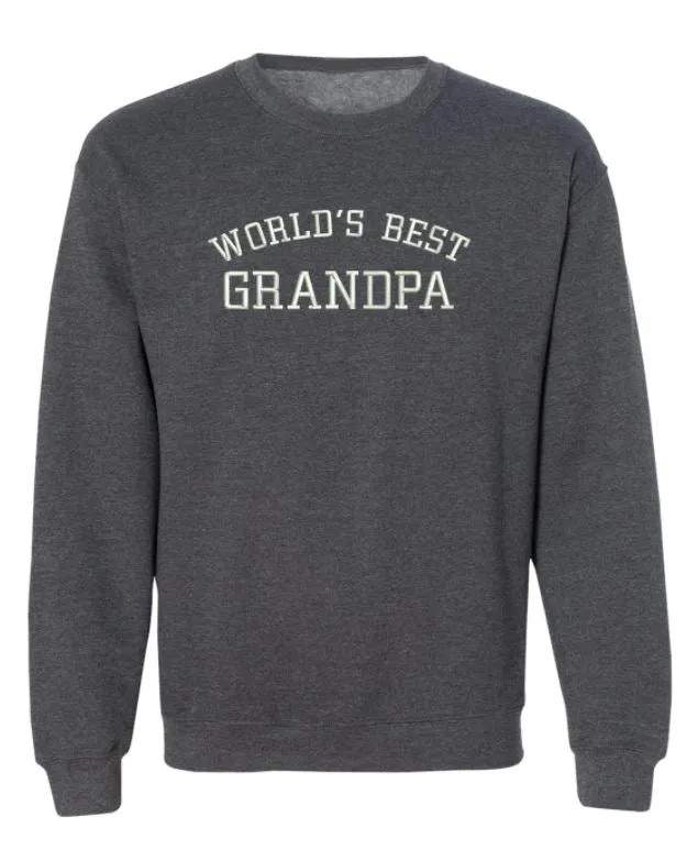 World's Best Grandpa Embroidered Sweatshirt